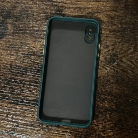 iPhone XS case/ green/ clear foggy/ with green matching lanyard - Picture 2 of 4